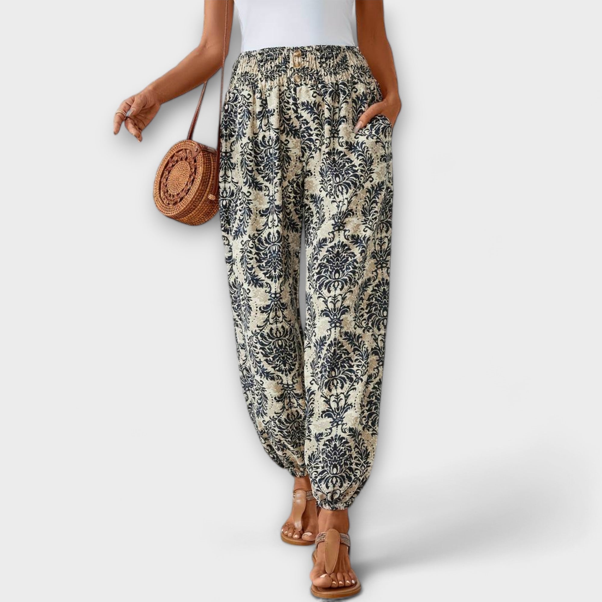 Élise | Pantalons avec Graphique Ethnique