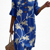 Delphine - Robe femme décontractée à motifs floraux.