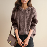 Julie | Pull à Capuche en Tricot Cable